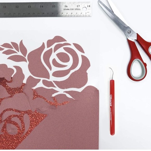 20" x 12" Glitter Red Siser Easyweed HTV Heat Transfer Iron-On Vinyl for t-shirt - Picture 2 of 6